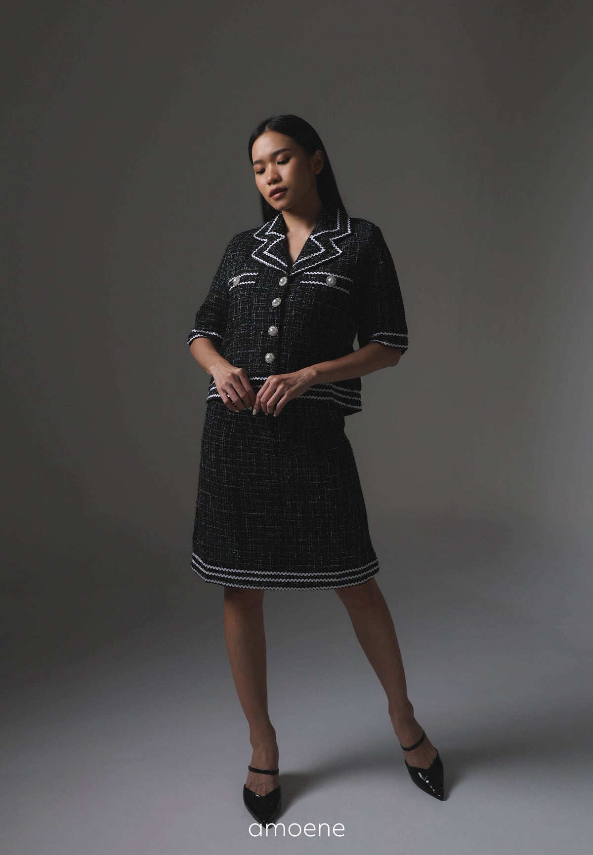 [MADE] Tweed Set Black Ivory