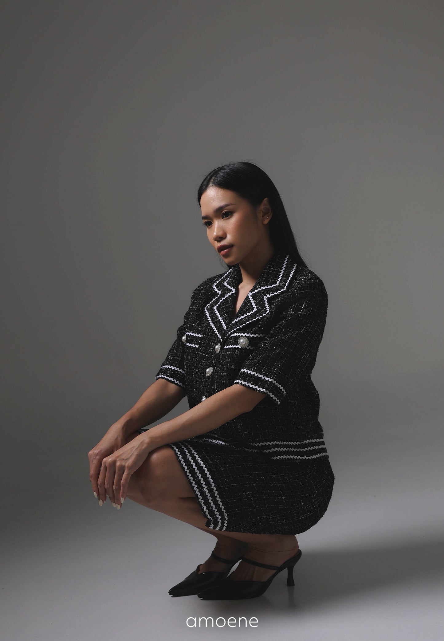 [MADE] Tweed Set Black Ivory