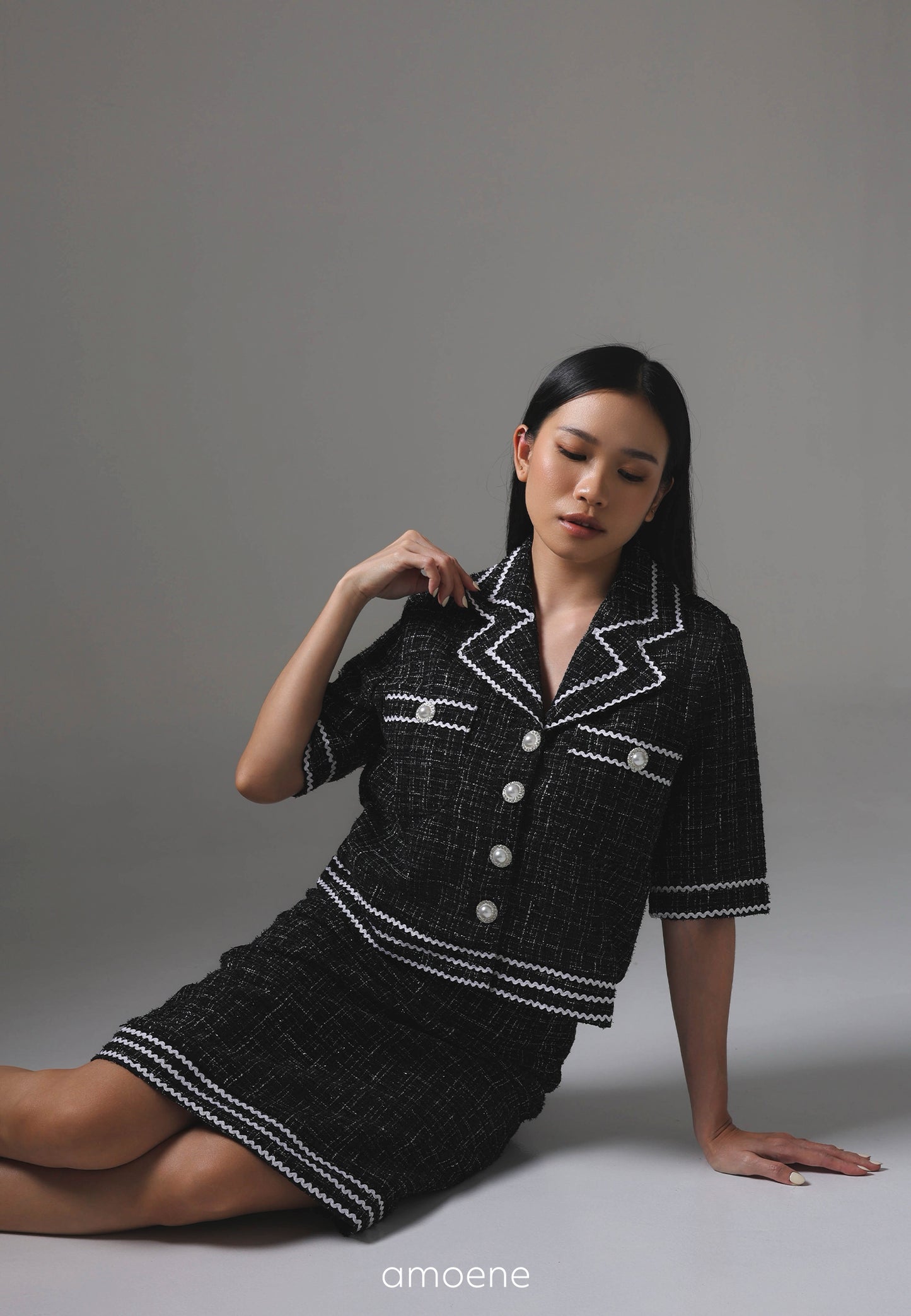 [MADE] Tweed Set Black Ivory