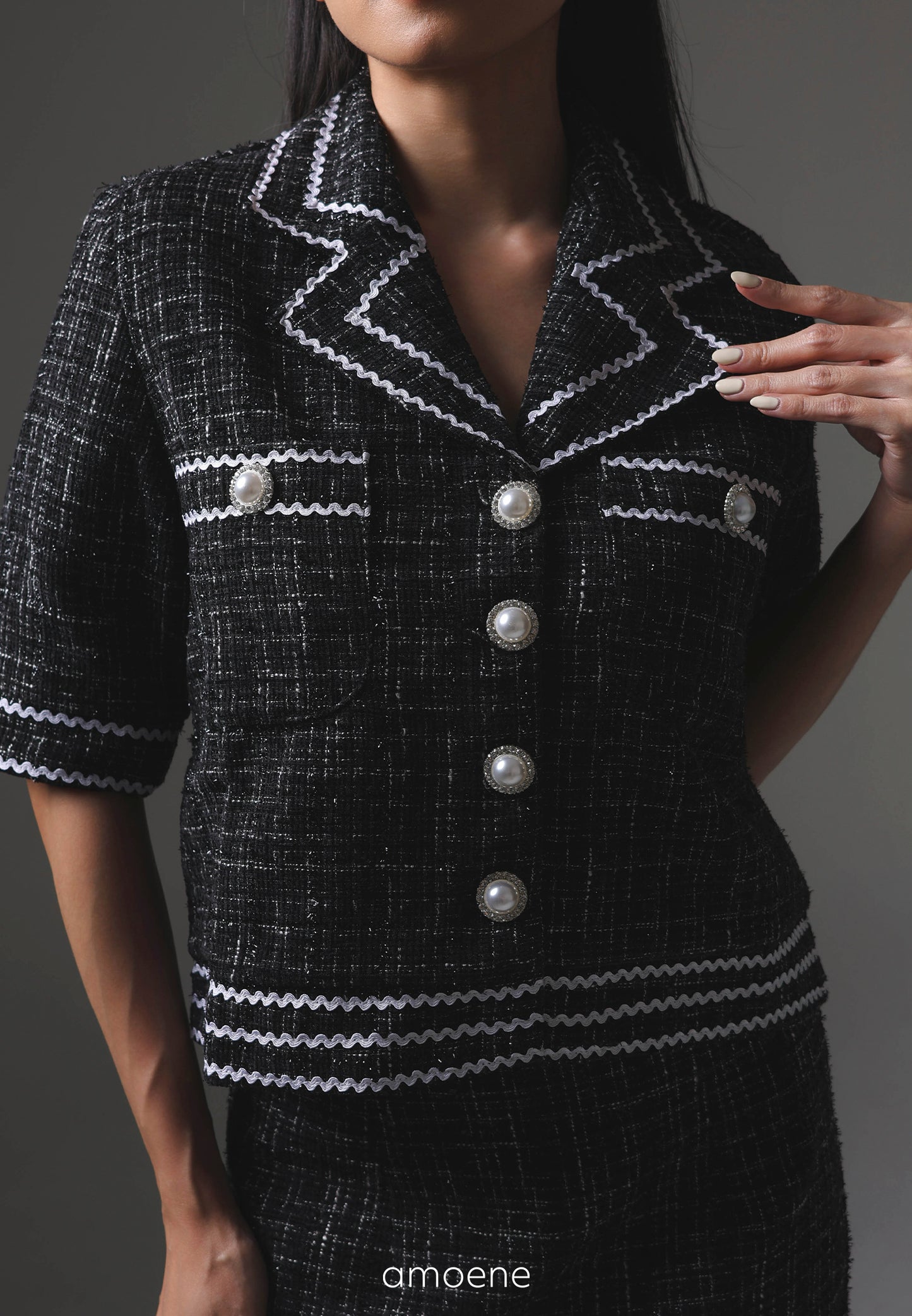 [MADE] Tweed Set Black Ivory