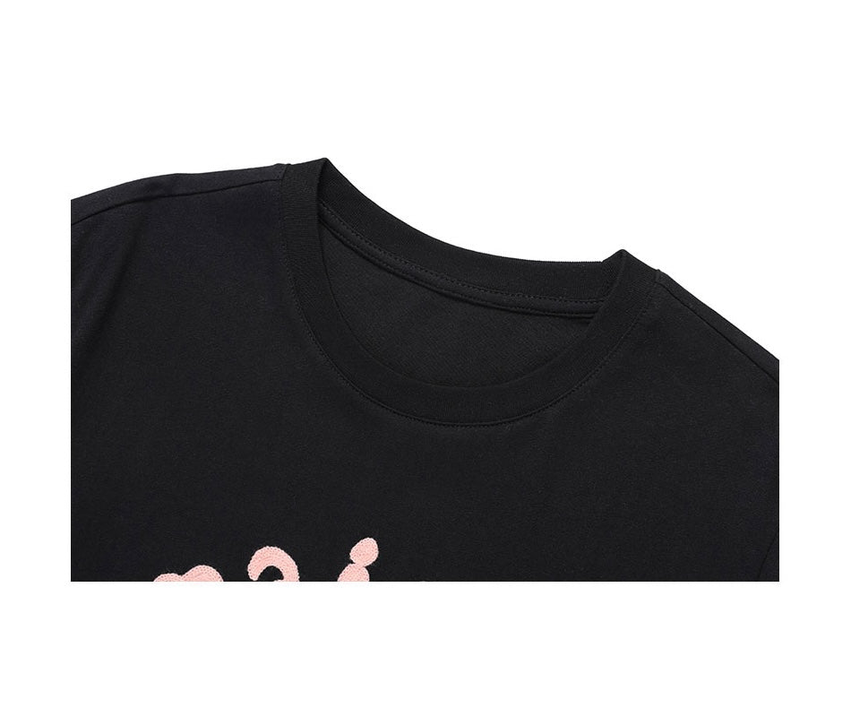 Maison De Rola Embroidery T-Shirt Black