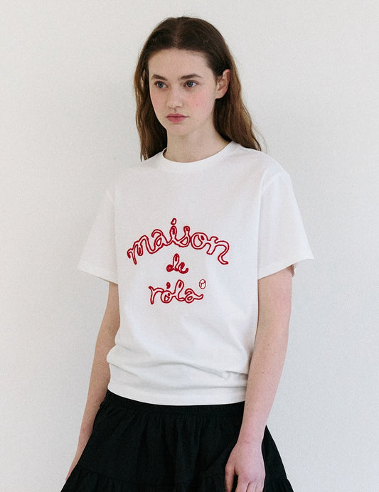 Maison De Rola Outline T-Shirt White