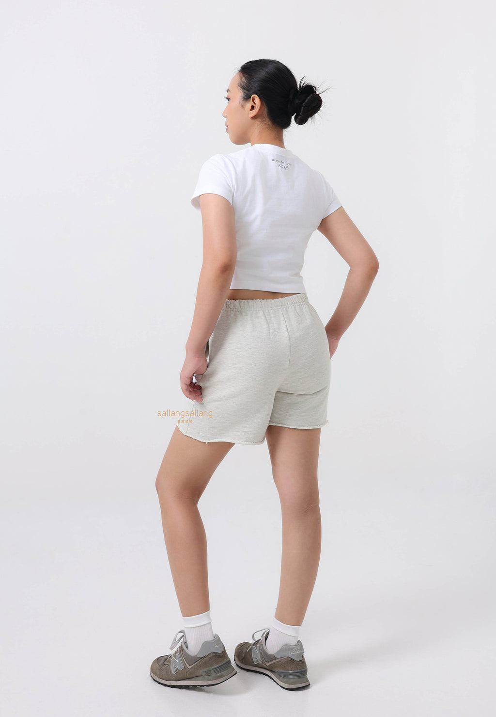 [KIDS] Sweat Short Marche Emblem Oatmeal Black