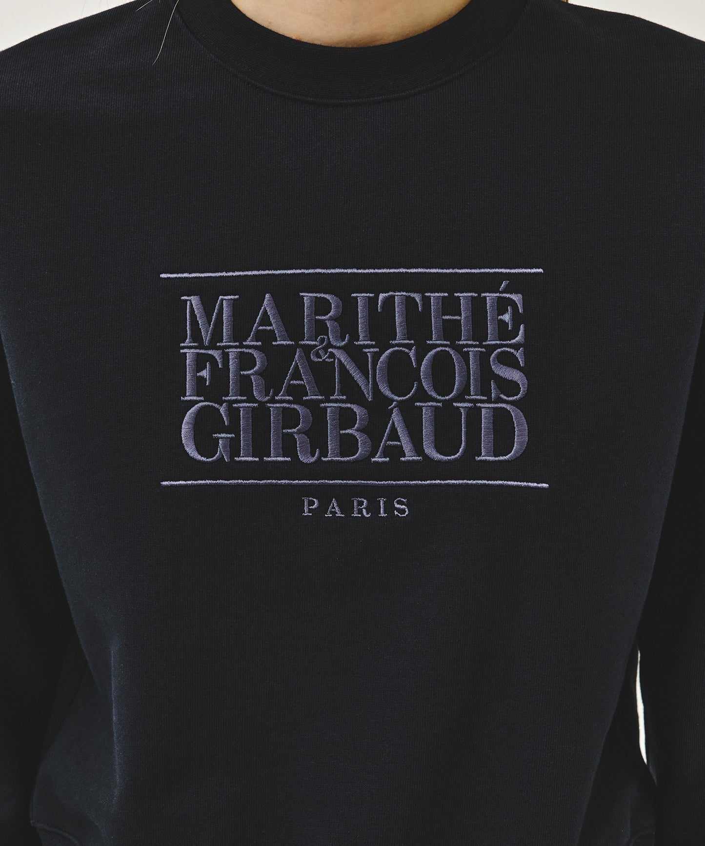 W Classic Logo Crop Sweatshirt Navy