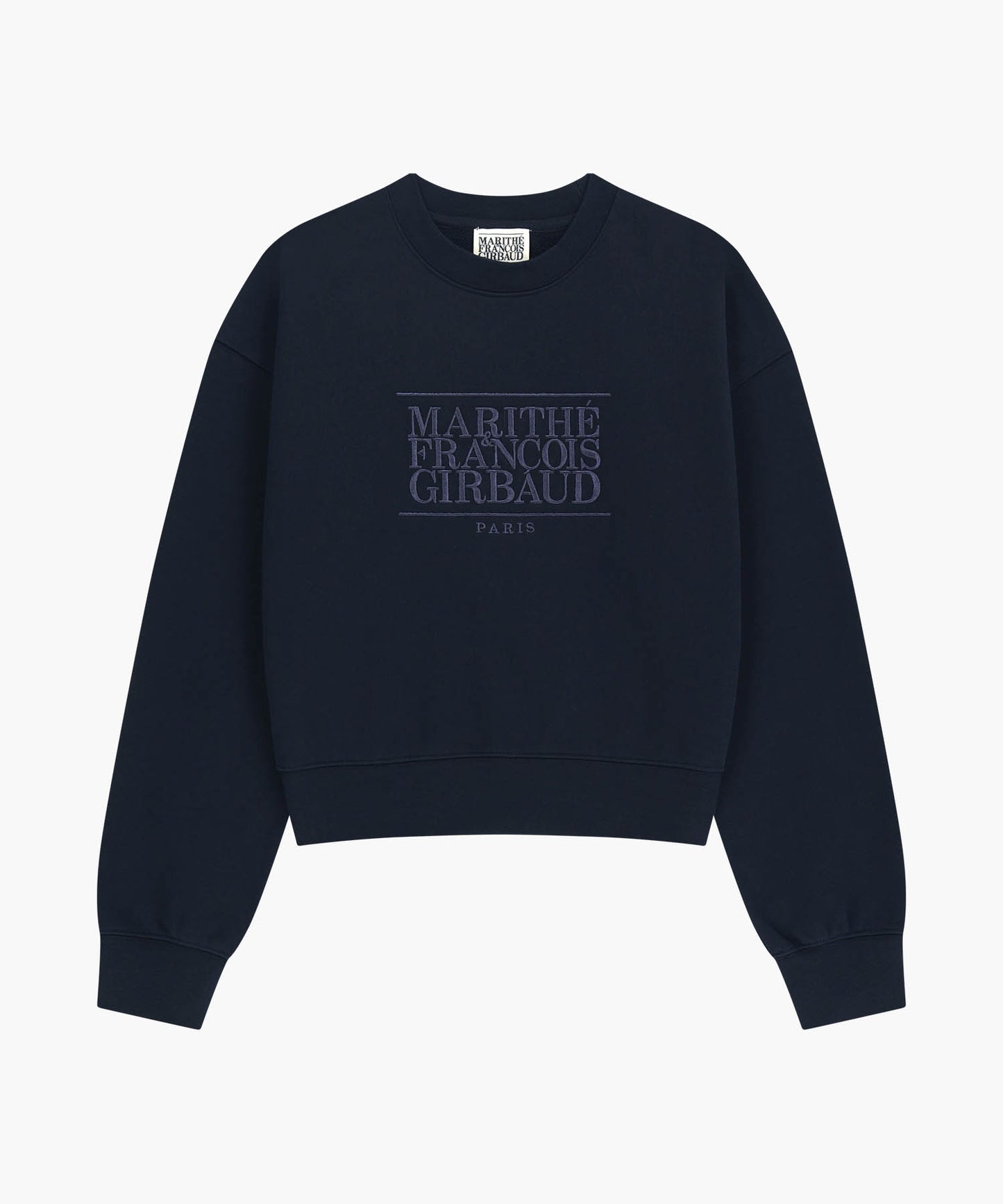 W Classic Logo Crop Sweatshirt Navy
