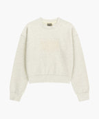 W CLASSIC LOGO CROP SWEATSHIRT oatmeal [New Model]