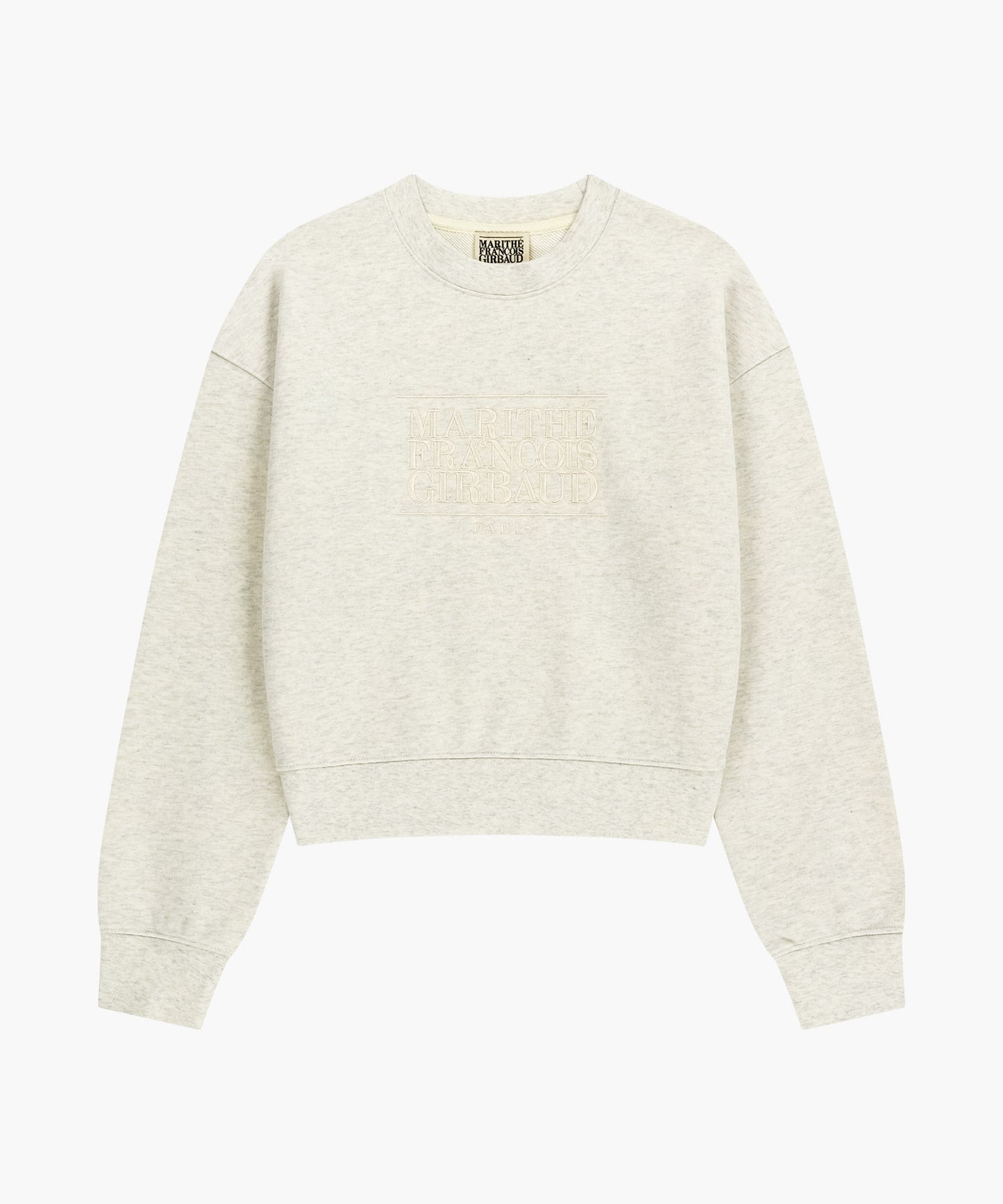 W CLASSIC LOGO CROP SWEATSHIRT oatmeal [New Model]