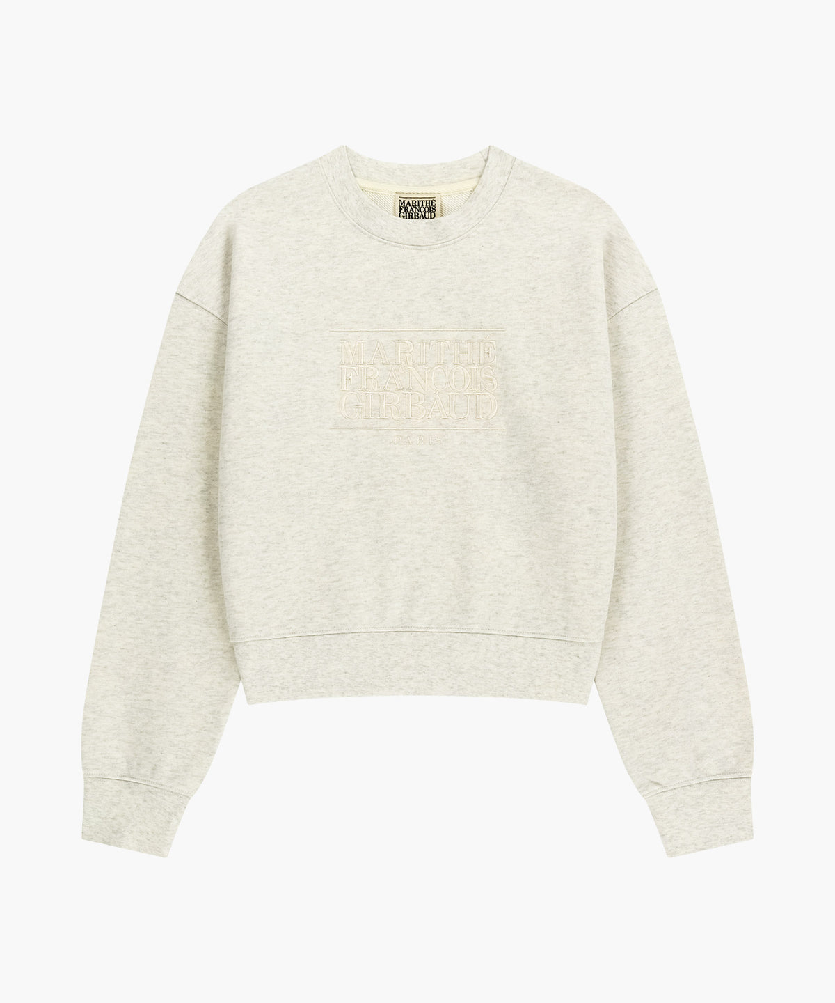 W CLASSIC LOGO CROP SWEATSHIRT oatmeal [New Model]