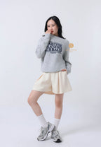 BOUCLE CLASSIC LOGO KNIT PULLOVER light gray
