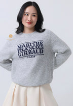 BOUCLE CLASSIC LOGO KNIT PULLOVER light gray