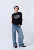 BOUCLE CLASSIC LOGO KNIT PULLOVER black