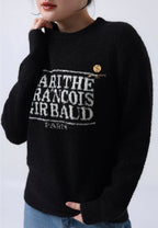 BOUCLE CLASSIC LOGO KNIT PULLOVER black