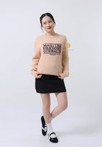 BOUCLE CLASSIC LOGO KNIT PULLOVER ecru