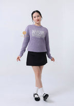 BOUCLE CLASSIC LOGO KNIT PULLOVER light purple