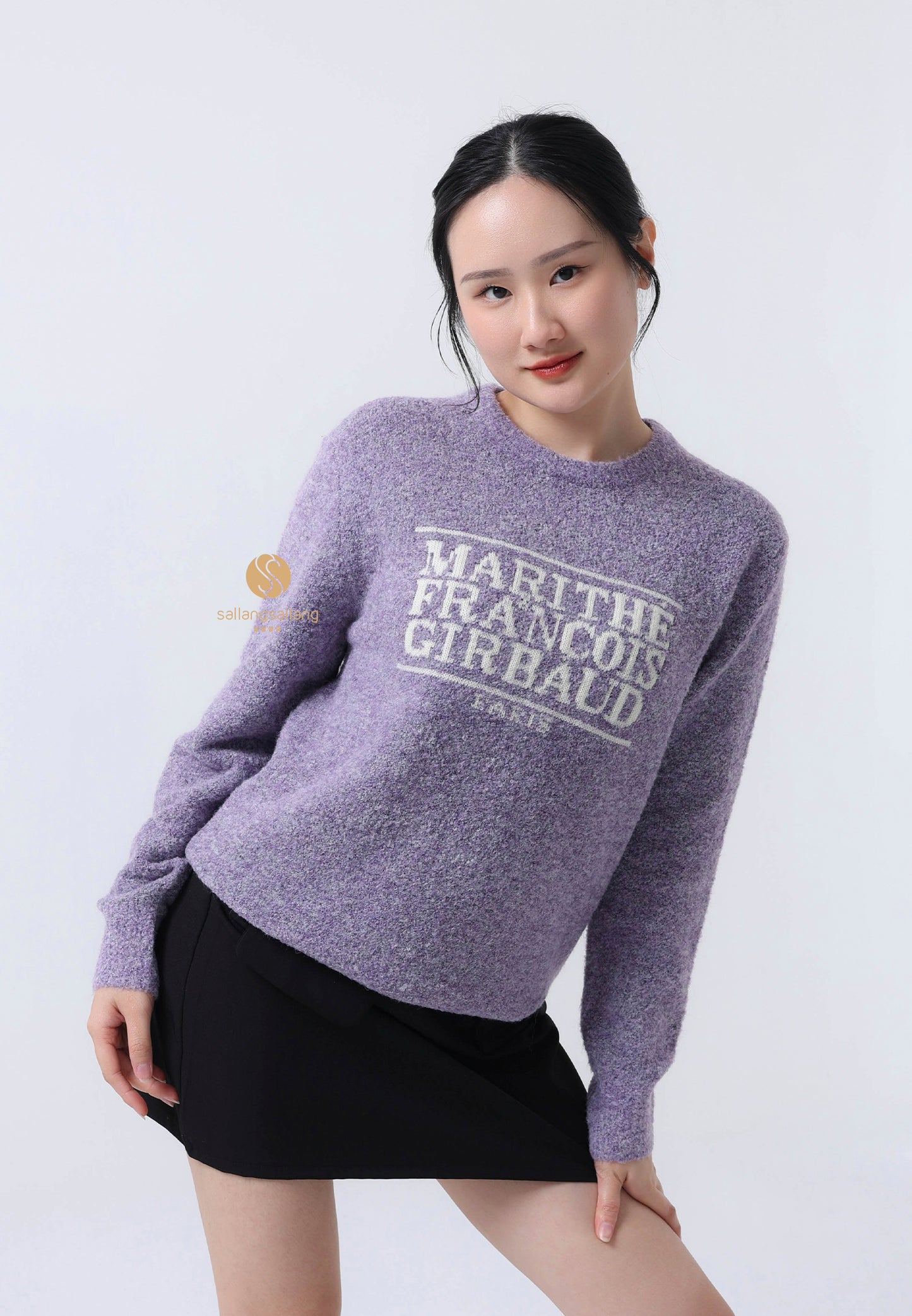 BOUCLE CLASSIC LOGO KNIT PULLOVER light purple