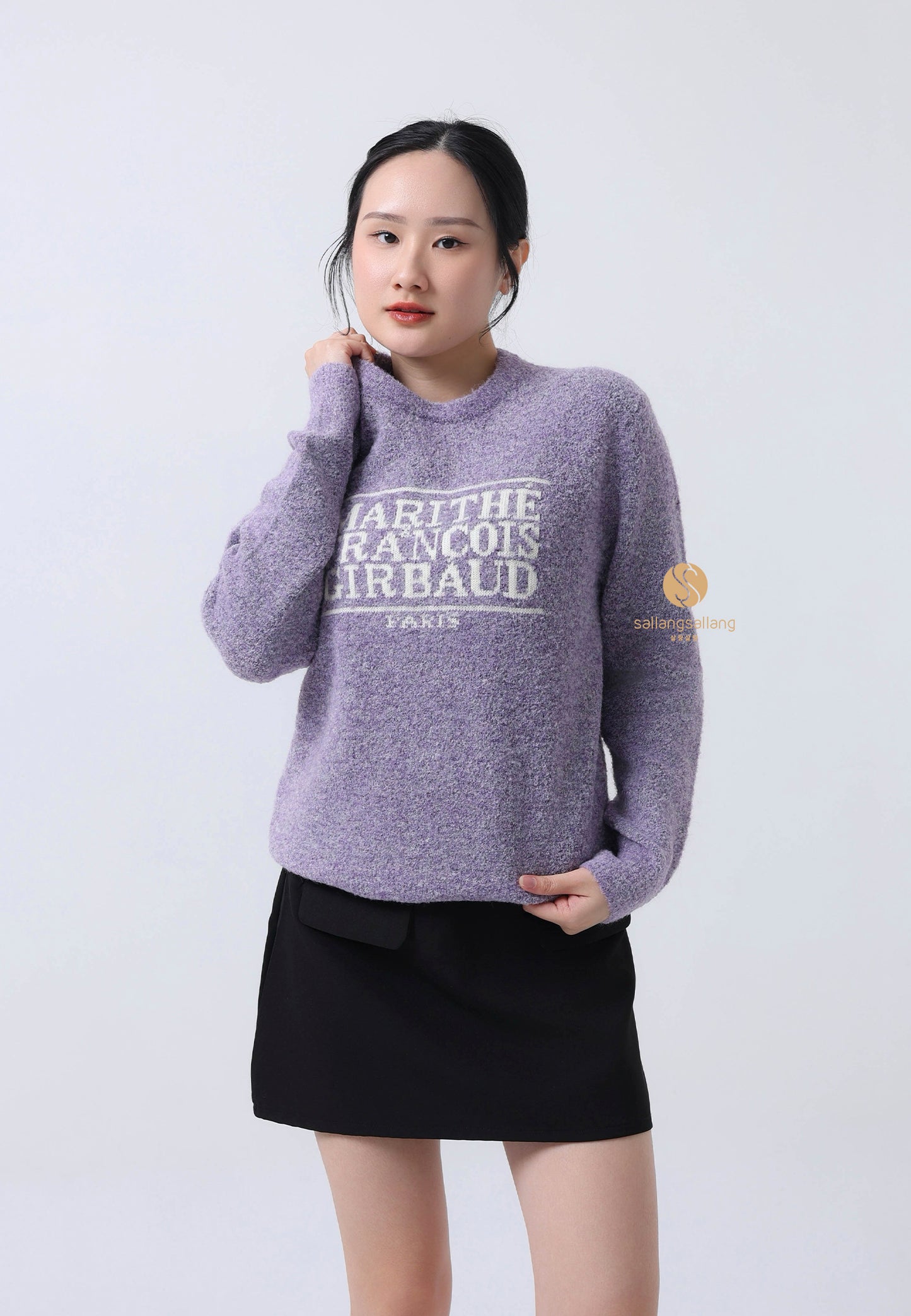 BOUCLE CLASSIC LOGO KNIT PULLOVER light purple