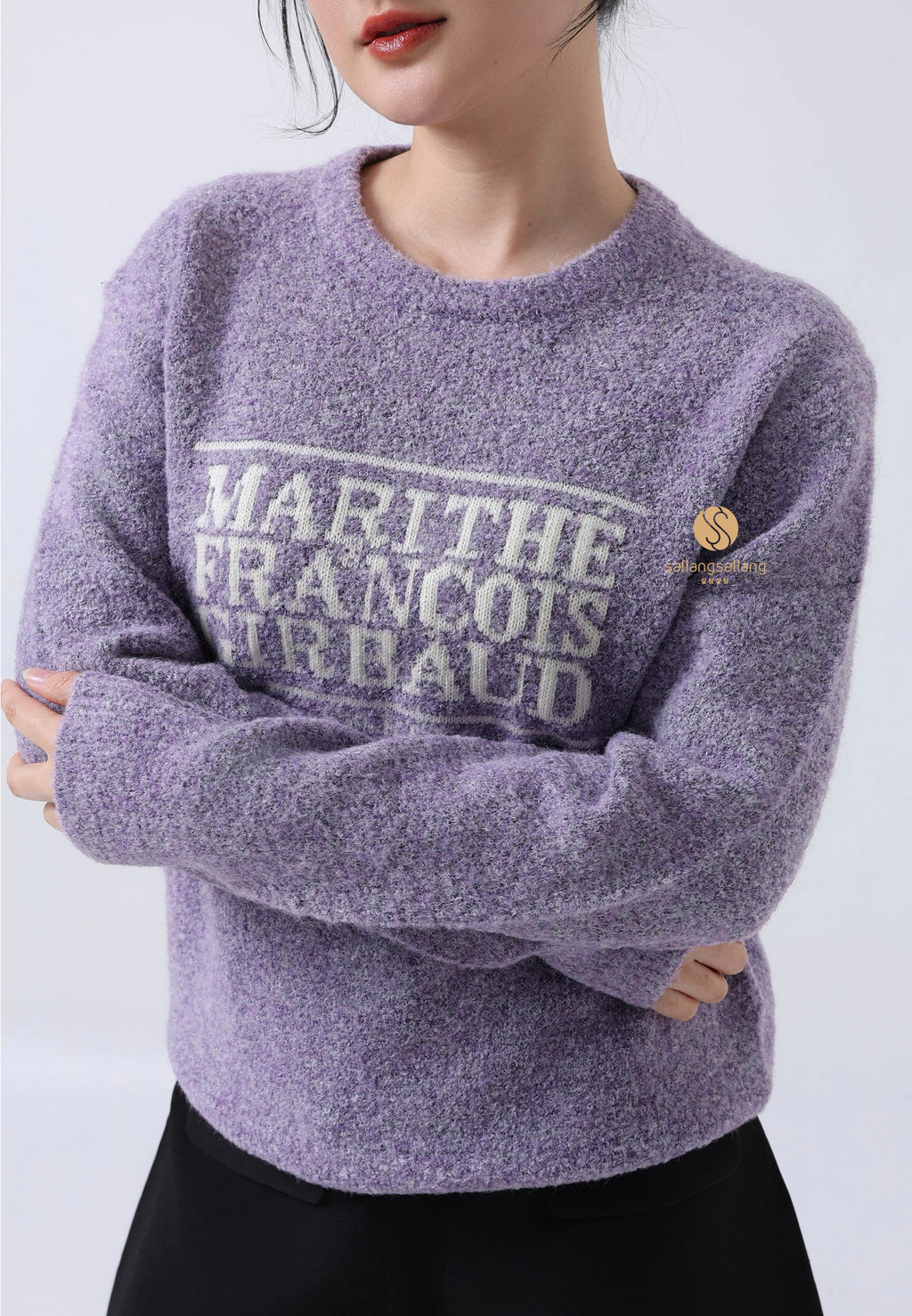 BOUCLE CLASSIC LOGO KNIT PULLOVER light purple