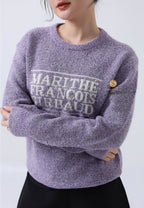 BOUCLE CLASSIC LOGO KNIT PULLOVER light purple