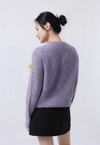 BOUCLE CLASSIC LOGO KNIT PULLOVER light purple