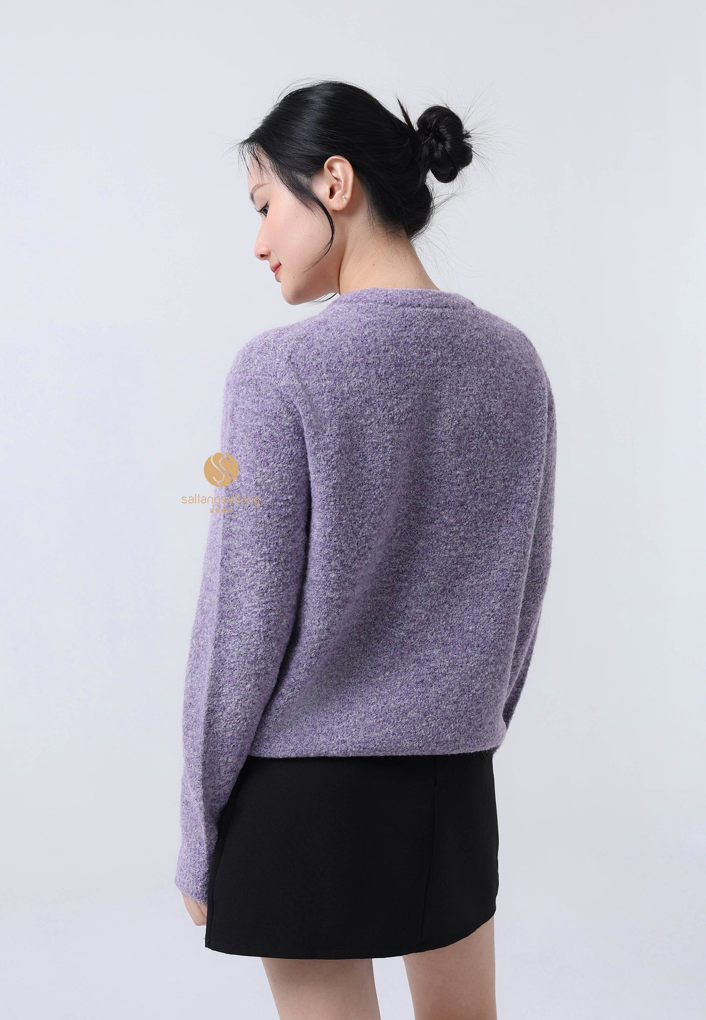 BOUCLE CLASSIC LOGO KNIT PULLOVER light purple