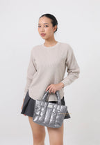CLASSIC LOGO MATT METALLIC PADDING BAG gray