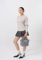 CLASSIC LOGO MATT METALLIC PADDING BAG gray