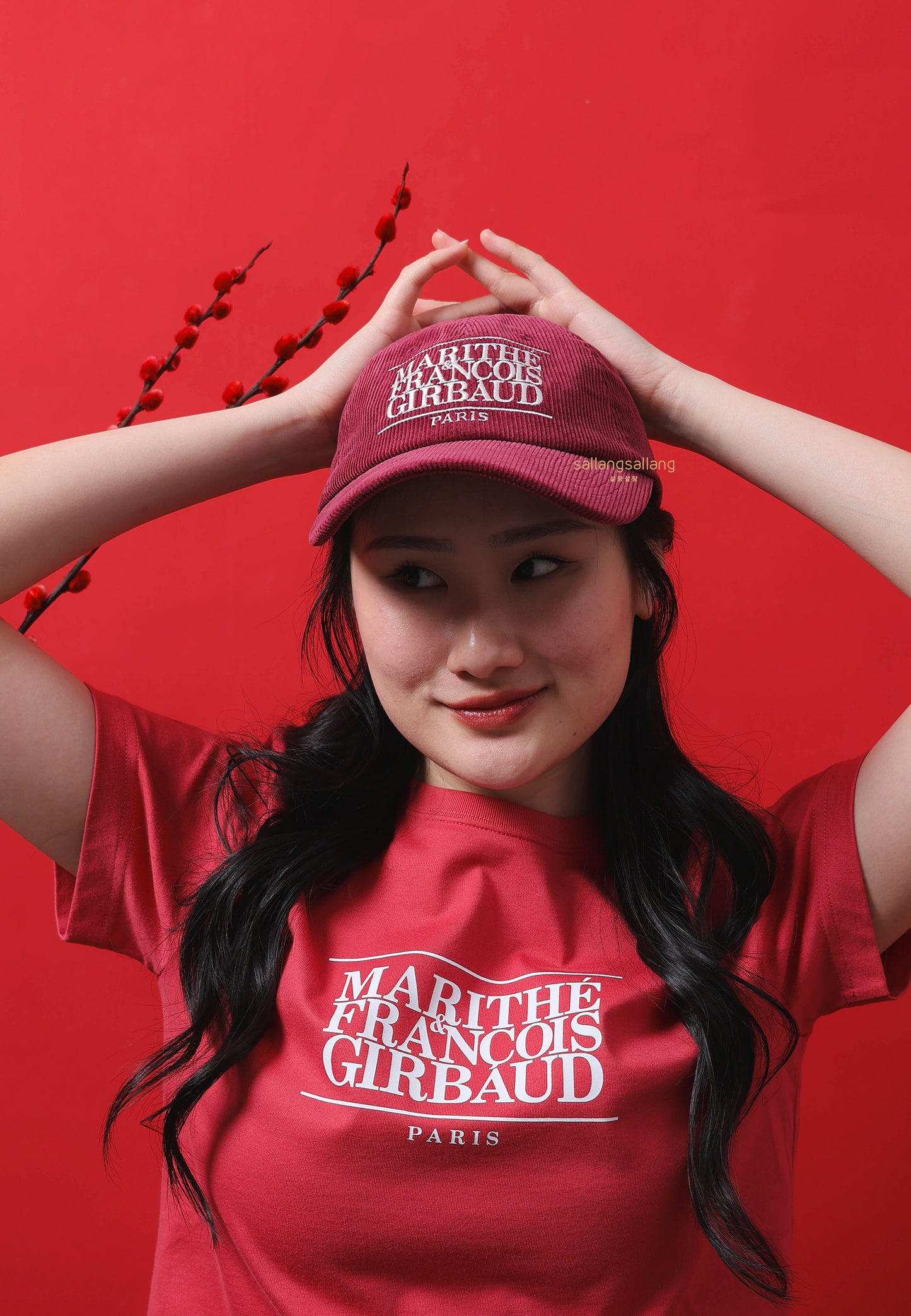 CORDUROY CLASSIC LOGO CAP burgundy