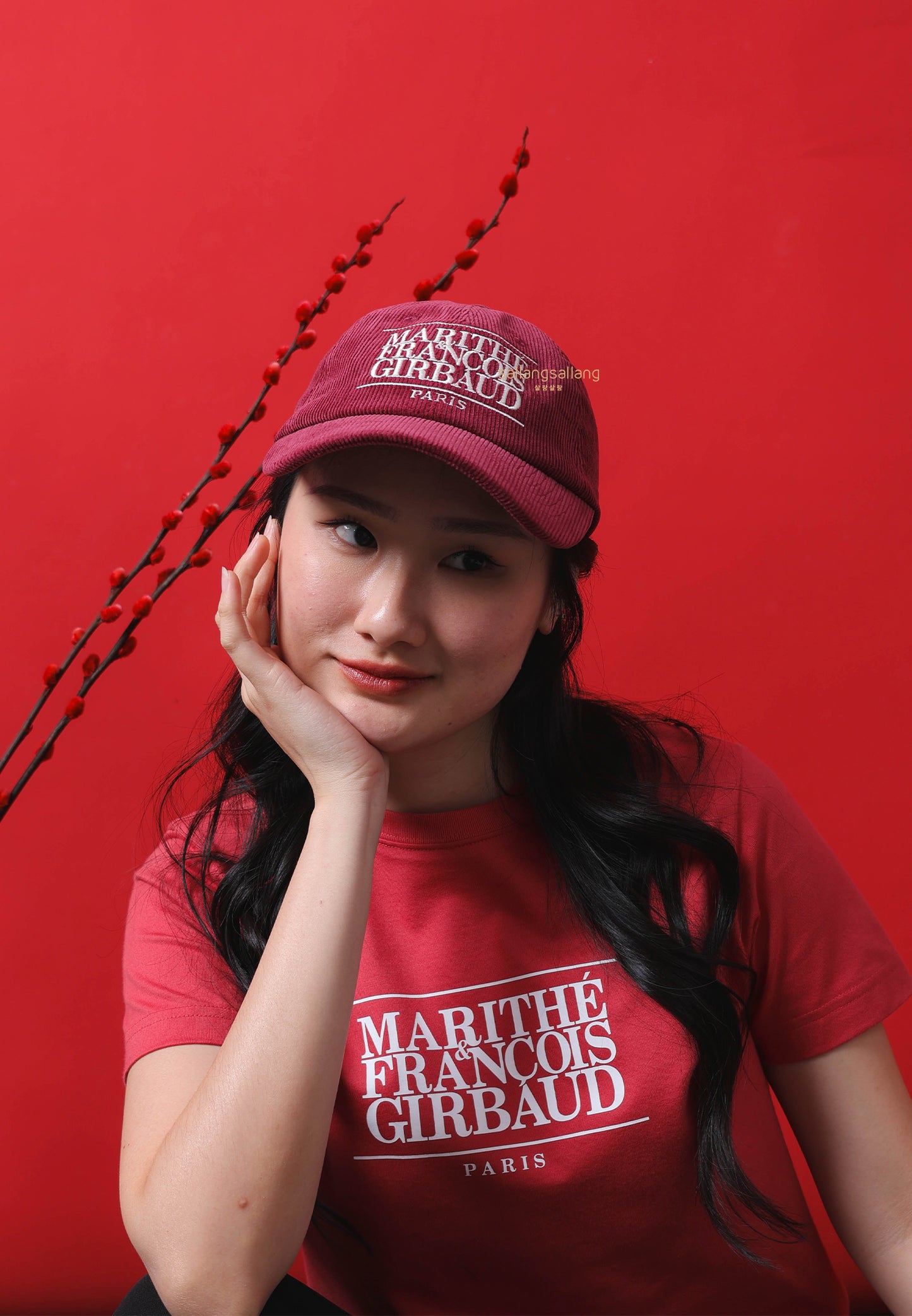 CORDUROY CLASSIC LOGO CAP burgundy