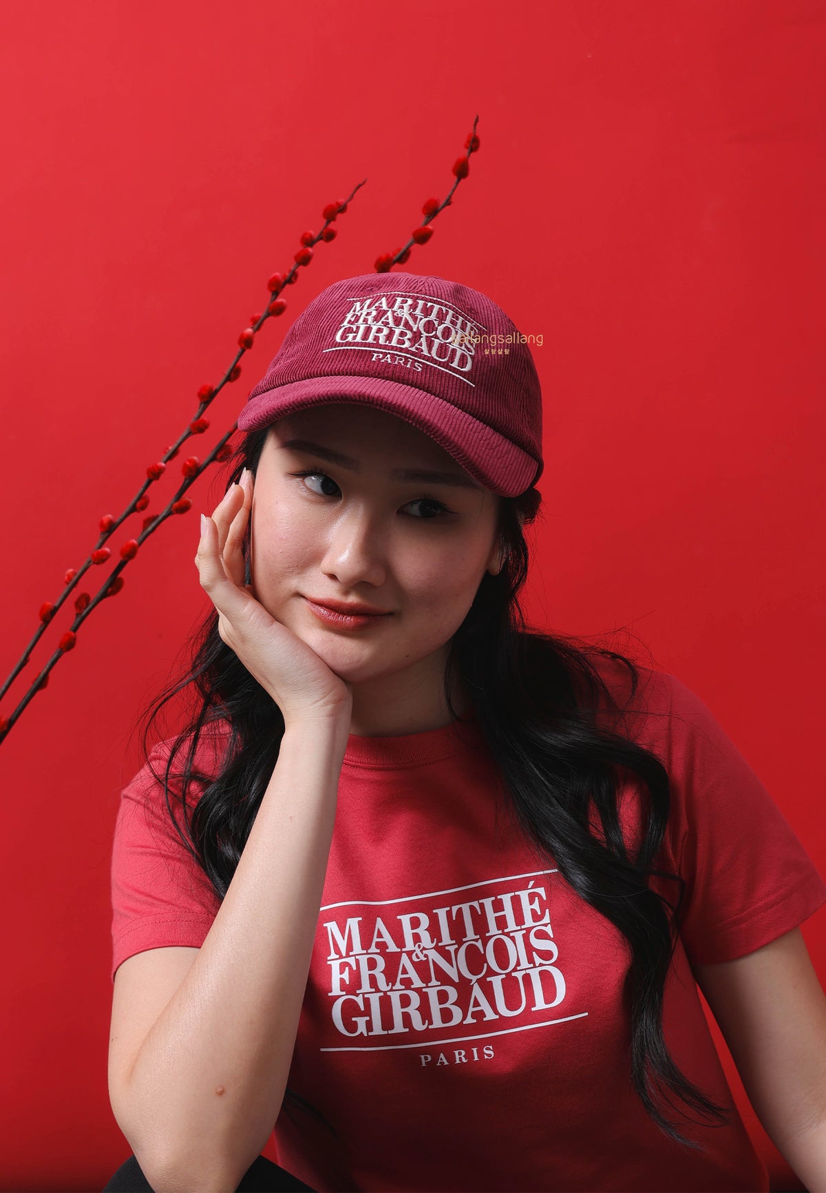 CORDUROY CLASSIC LOGO CAP burgundy