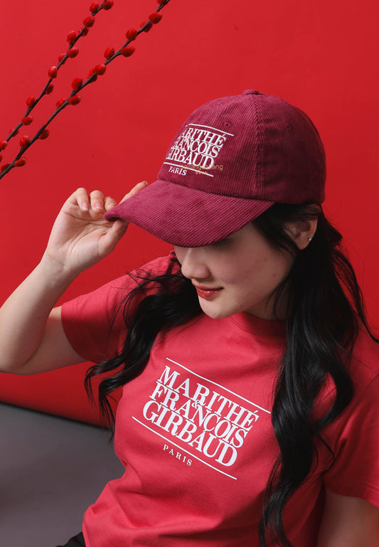 CORDUROY CLASSIC LOGO CAP burgundy