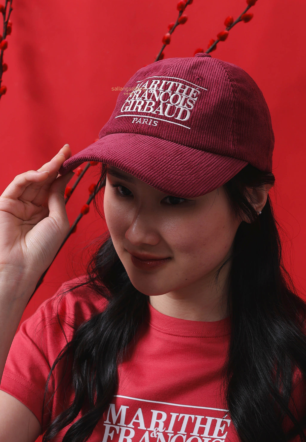 CORDUROY CLASSIC LOGO CAP burgundy