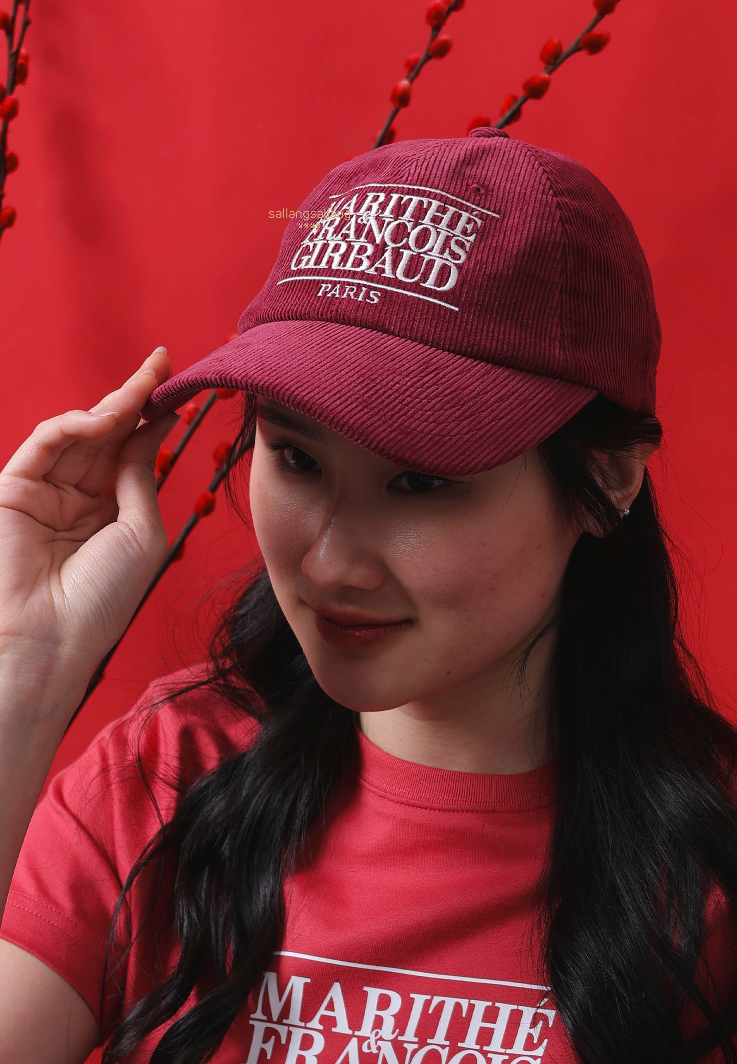 CORDUROY CLASSIC LOGO CAP burgundy