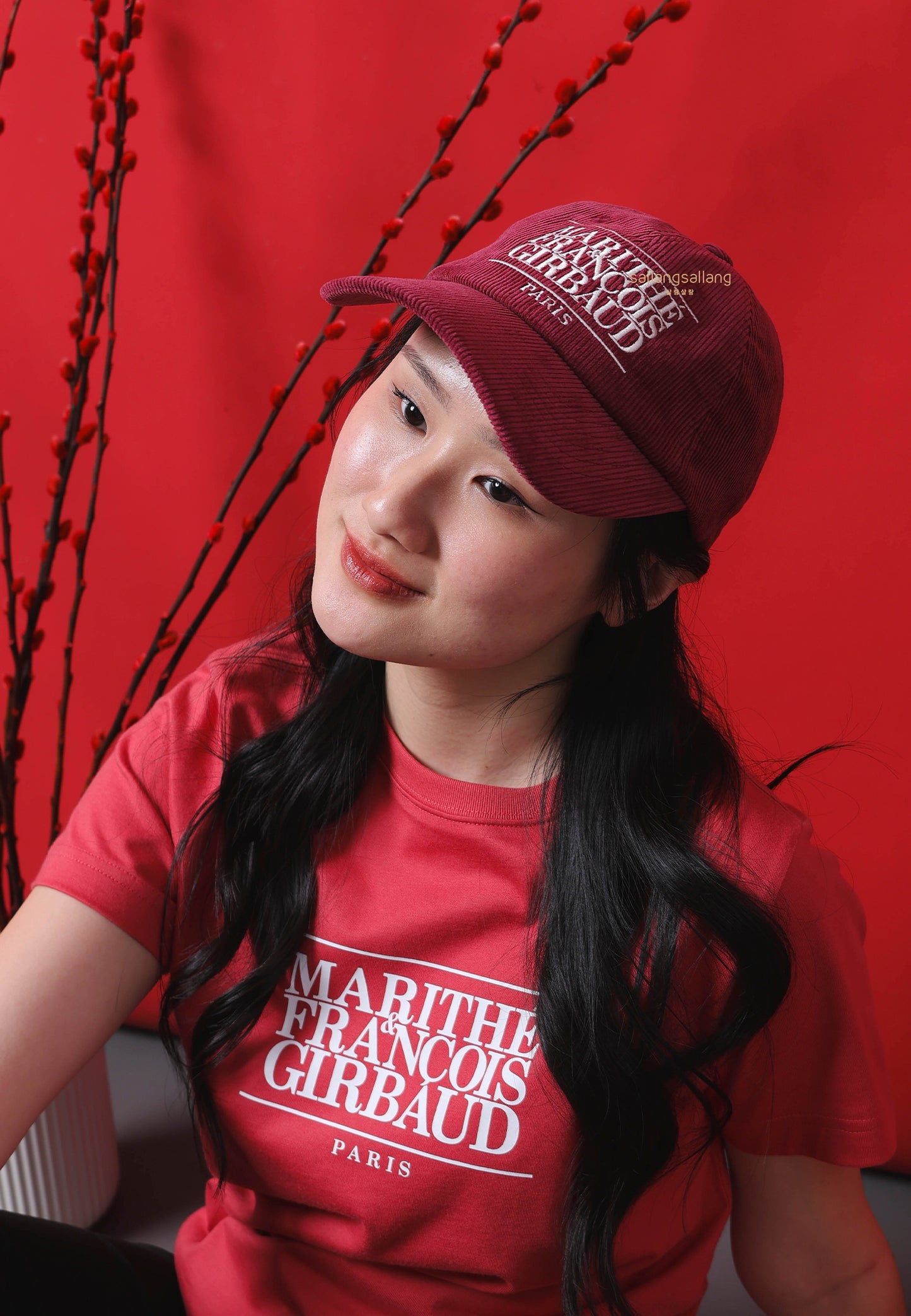 CORDUROY CLASSIC LOGO CAP burgundy