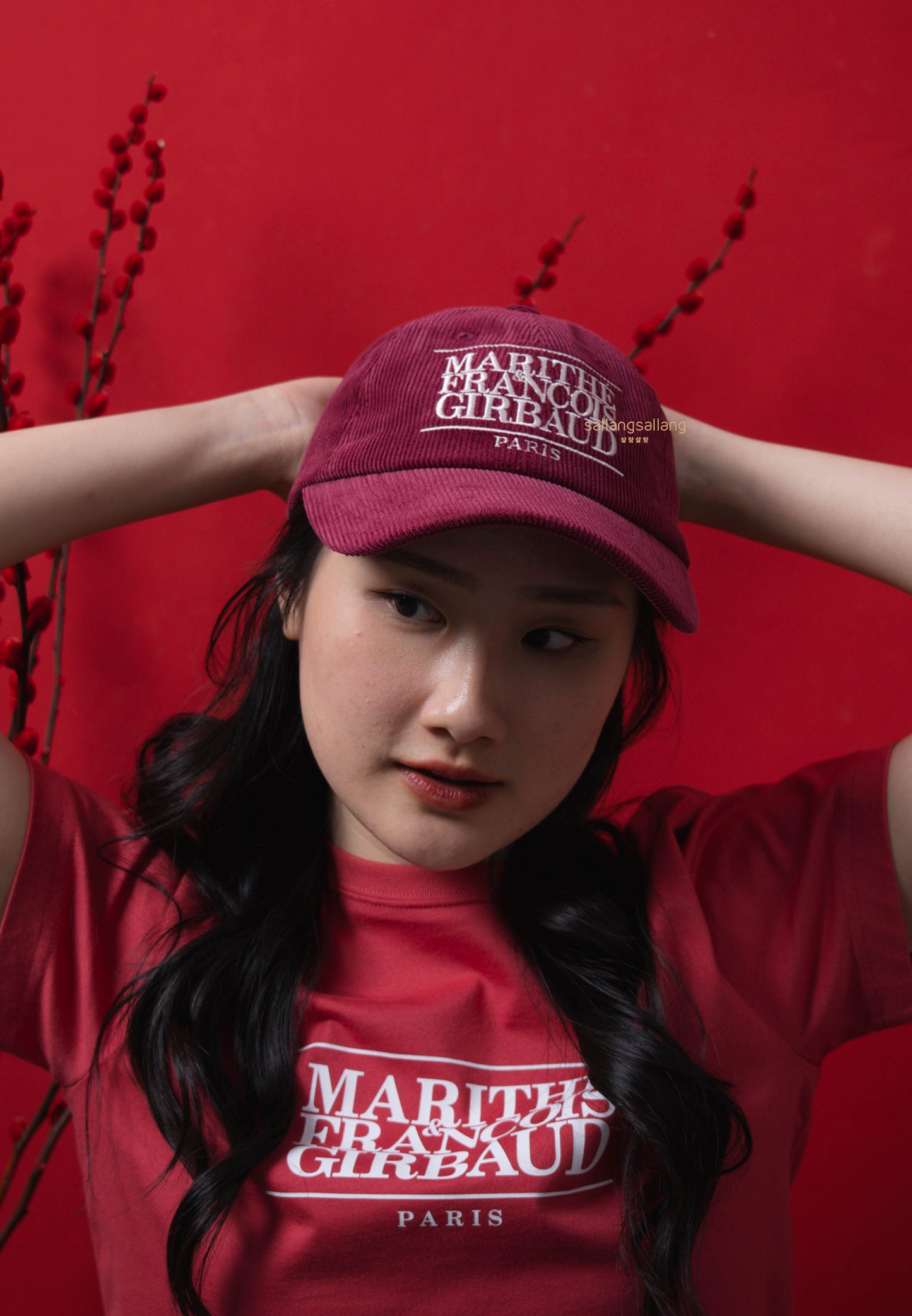 CORDUROY CLASSIC LOGO CAP burgundy