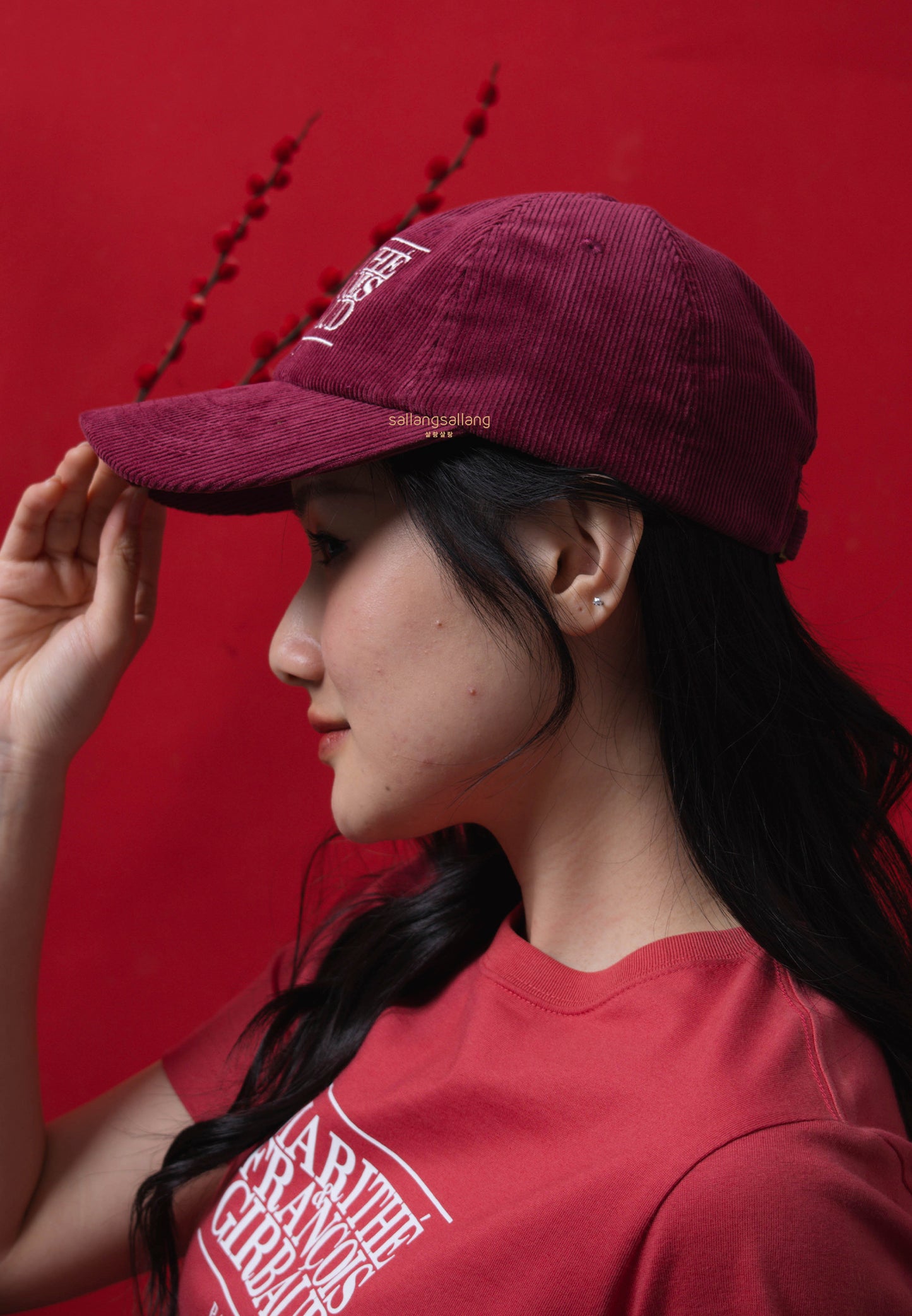CORDUROY CLASSIC LOGO CAP burgundy