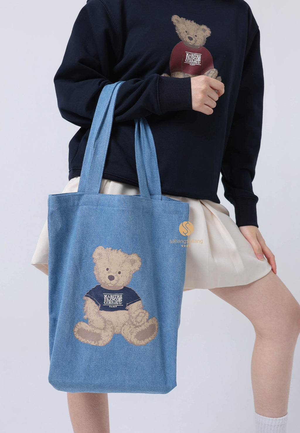 DOODLE BEAR ECO BAG blue