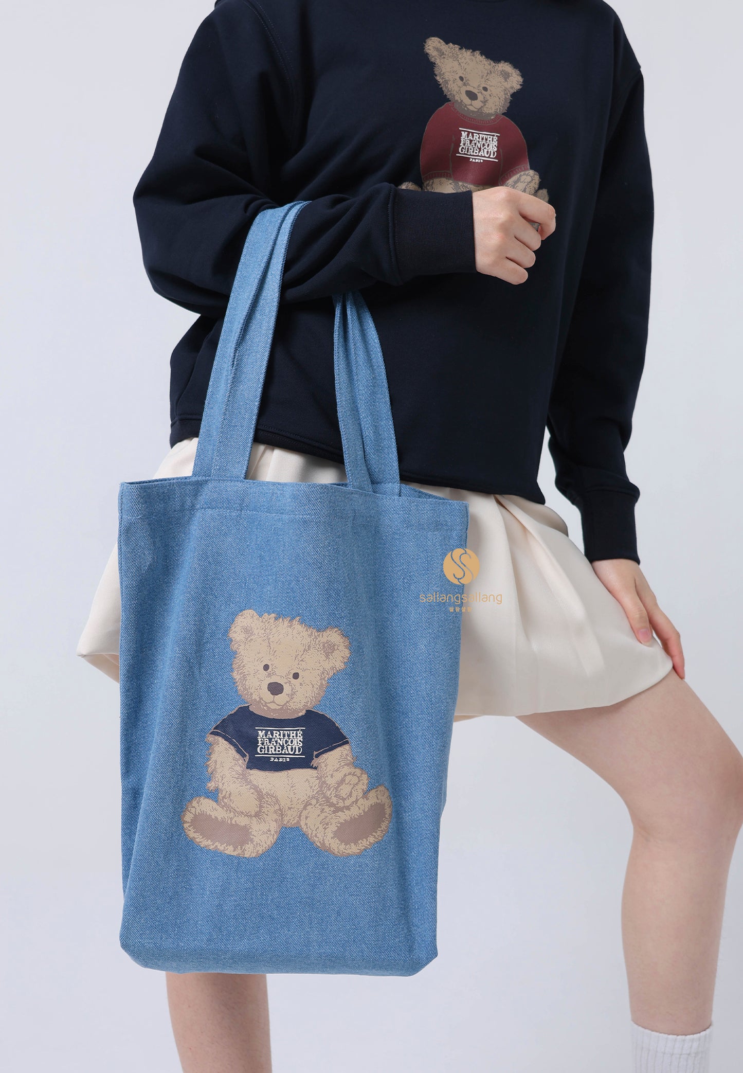 DOODLE BEAR ECO BAG blue