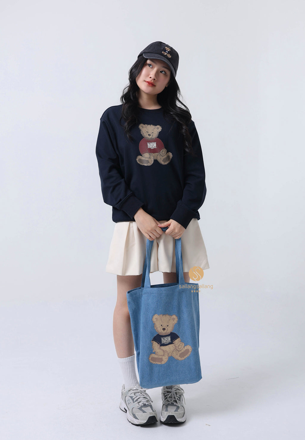 DOODLE BEAR ECO BAG blue