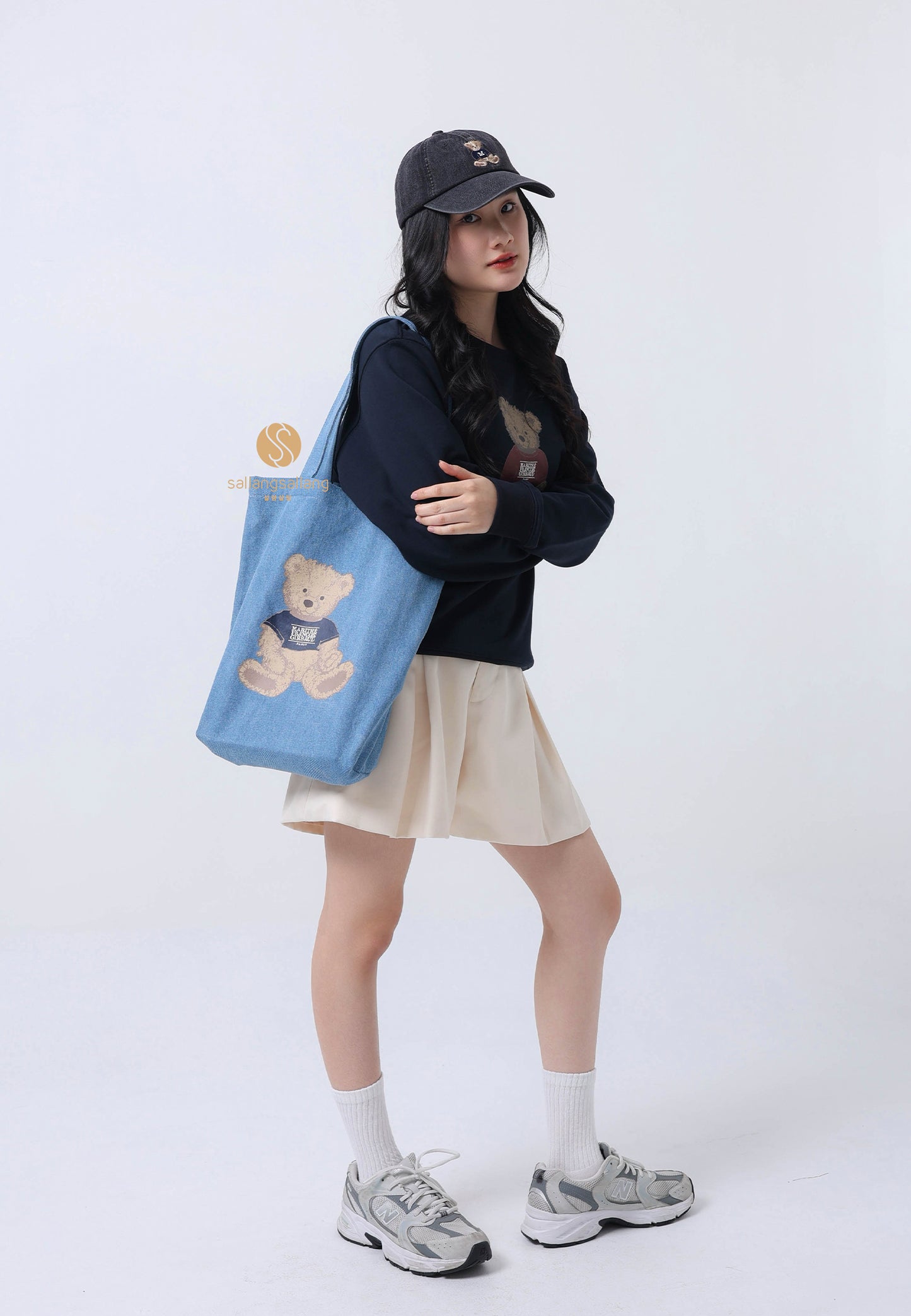 DOODLE BEAR ECO BAG blue