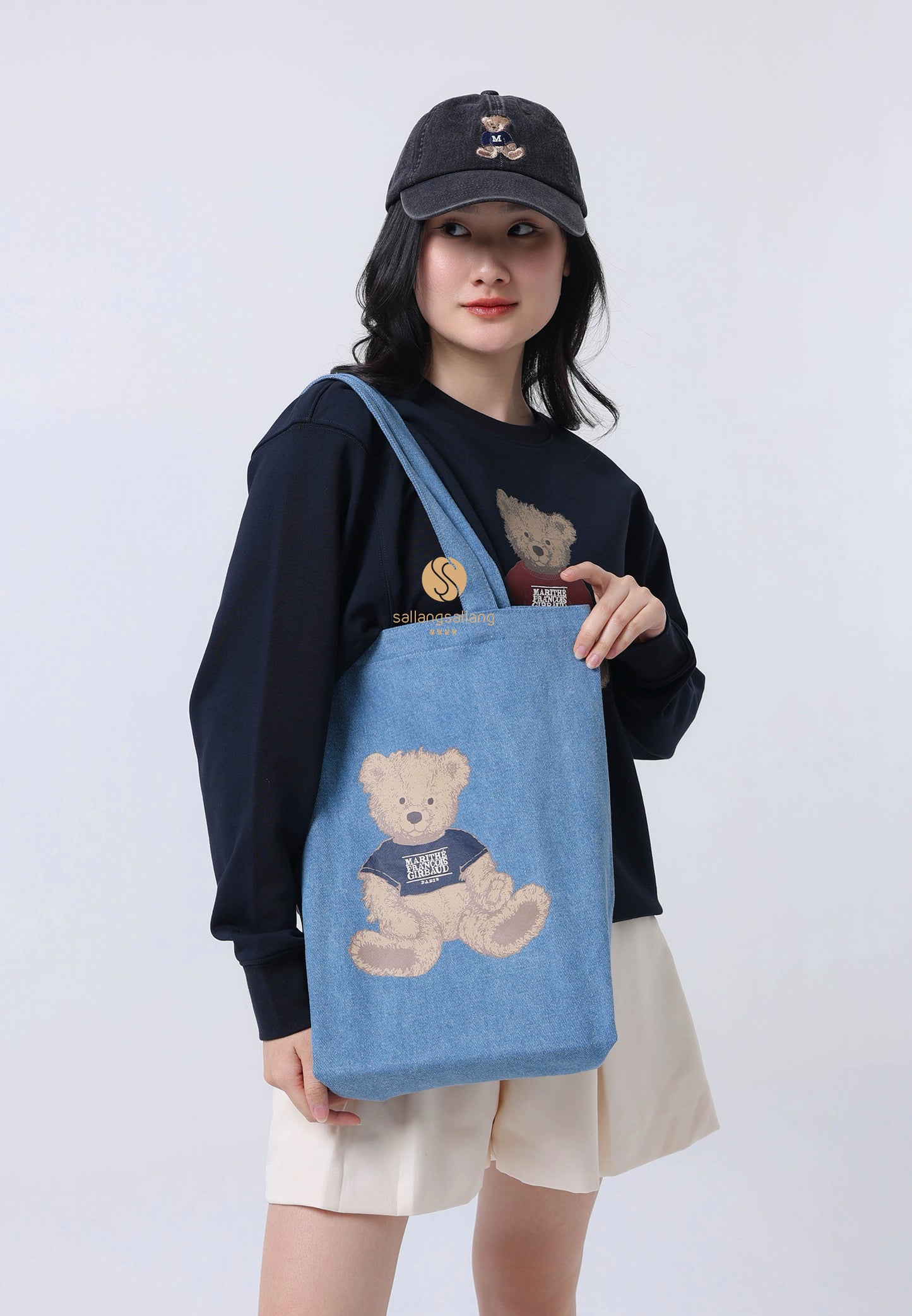 DOODLE BEAR ECO BAG blue