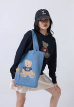 DOODLE BEAR ECO BAG blue