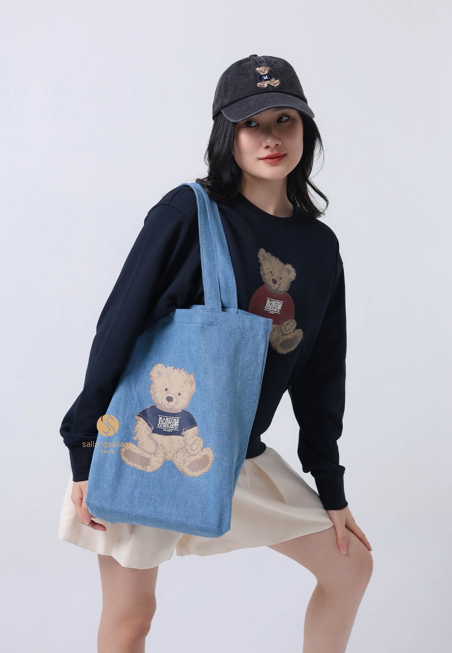 DOODLE BEAR ECO BAG blue