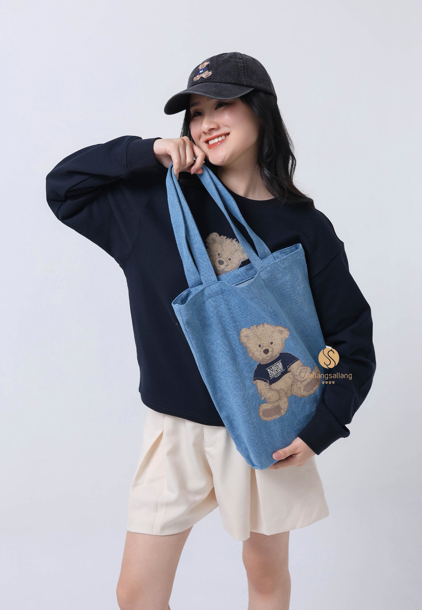 DOODLE BEAR ECO BAG blue