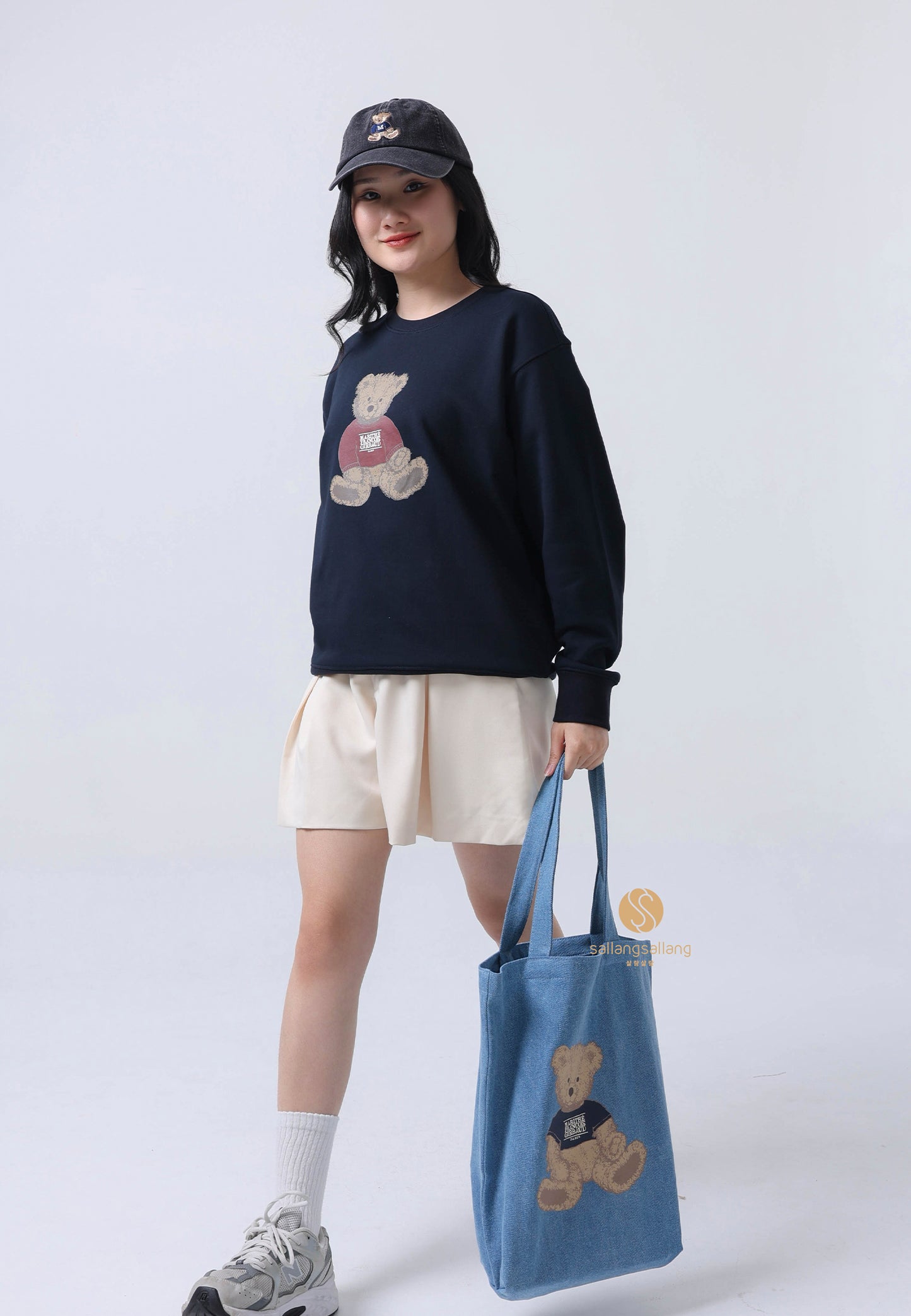 DOODLE BEAR ECO BAG blue