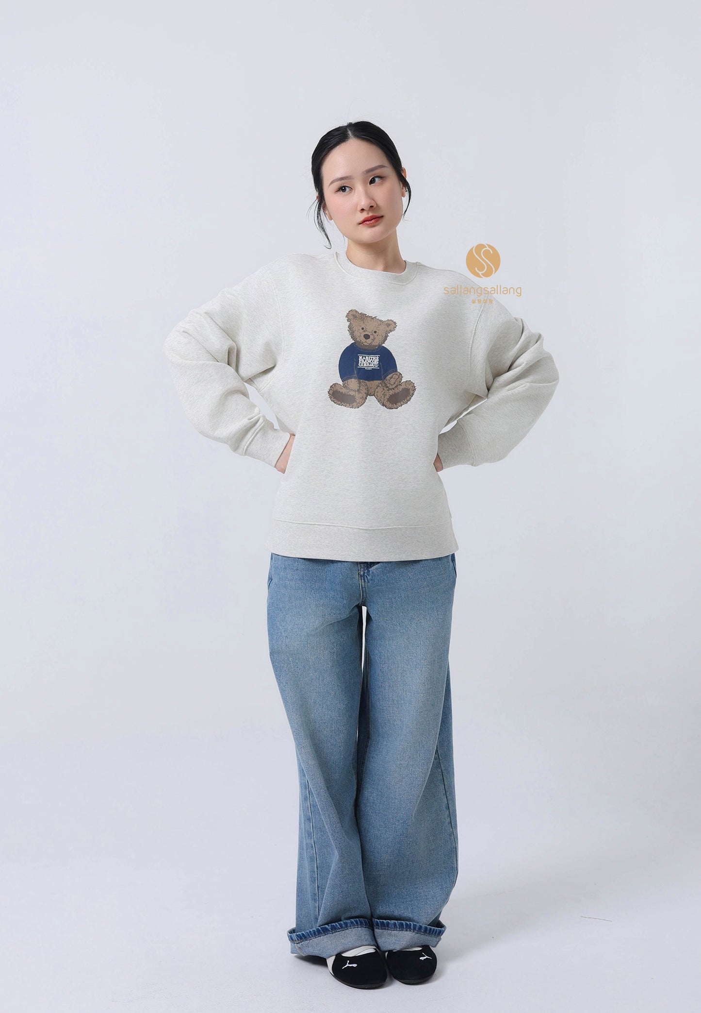 DOODLE BEAR SWEATSHIRT oatmeal