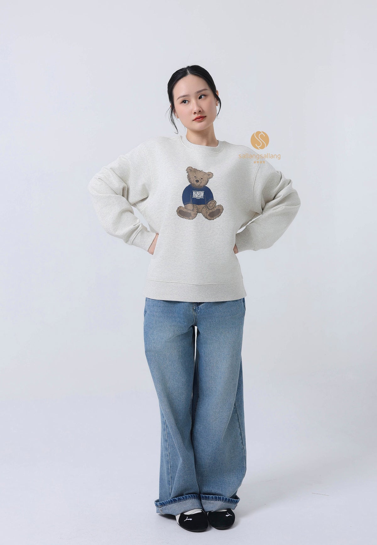 DOODLE BEAR SWEATSHIRT oatmeal