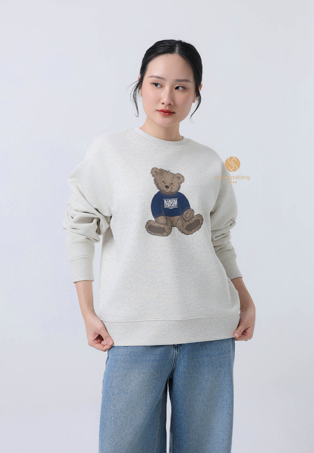 DOODLE BEAR SWEATSHIRT oatmeal