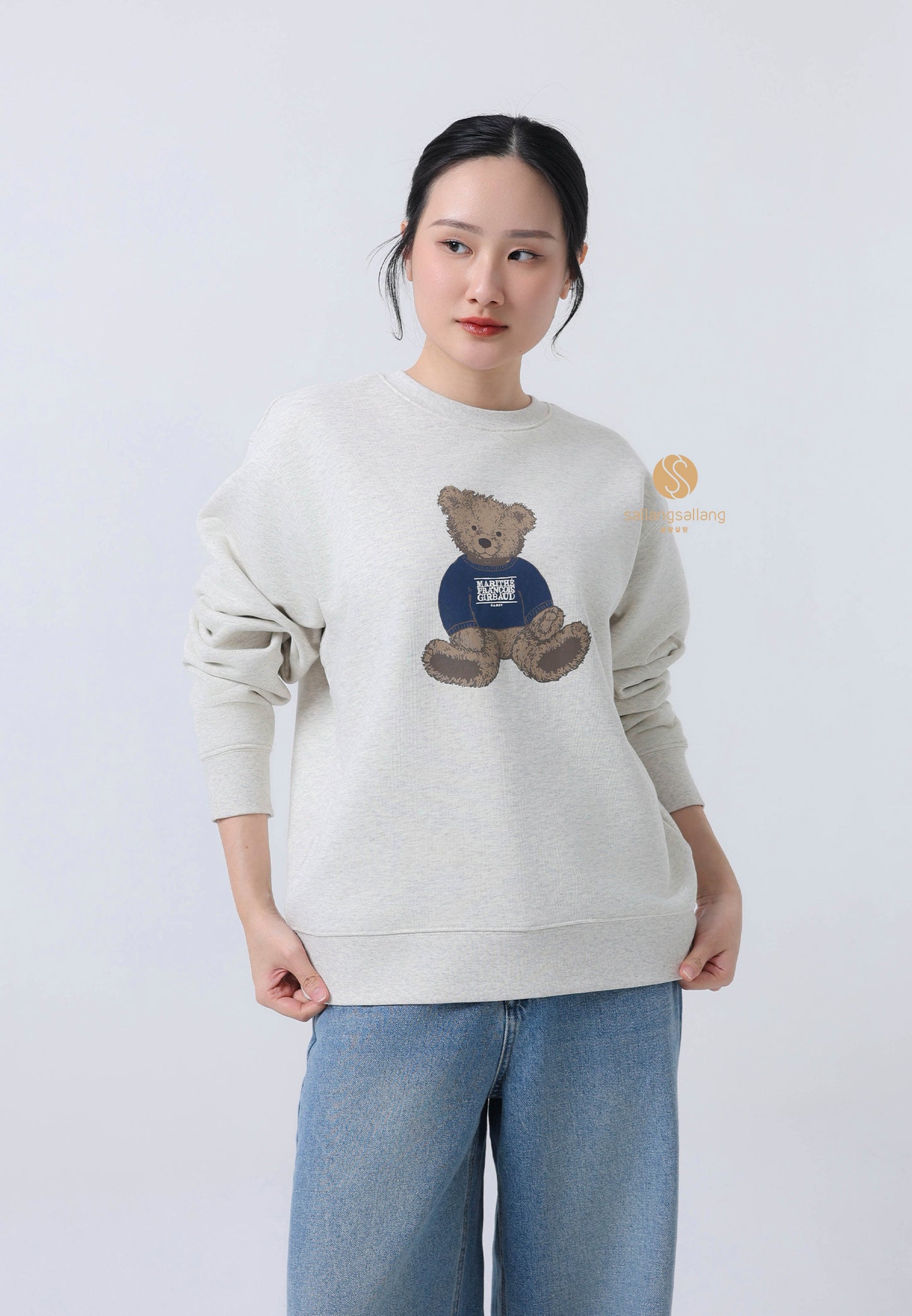 DOODLE BEAR SWEATSHIRT oatmeal