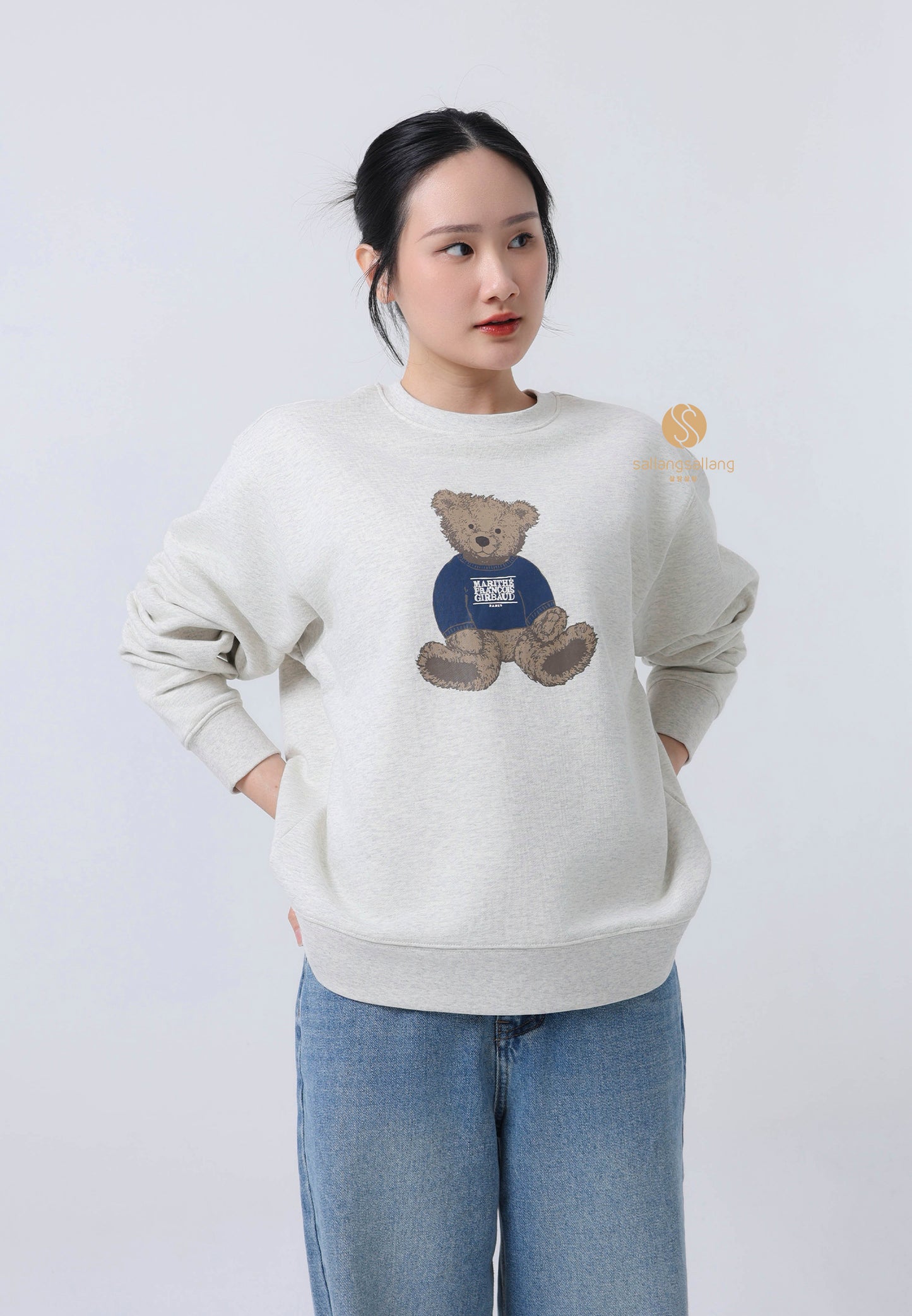 DOODLE BEAR SWEATSHIRT oatmeal