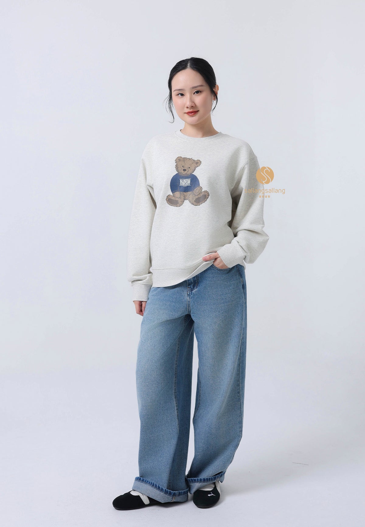 DOODLE BEAR SWEATSHIRT oatmeal